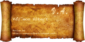 Vámos Albert névjegykártya