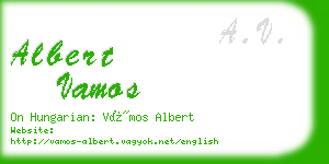 albert vamos business card